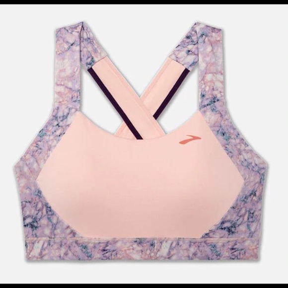 Brooks Other - Pink Marbled Brooks Sports Bra